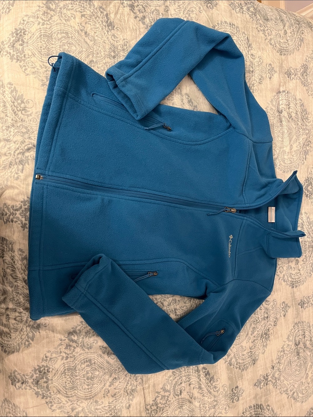 Columbia Women's Teal Blue Full-Zip Fleece Jacket with Zippered Pockets
